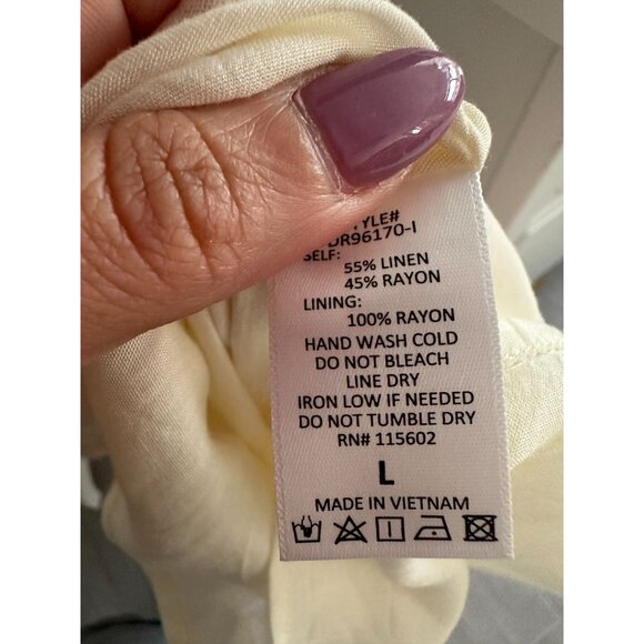 POOKIE & SEBASTIAN Striped Linen Blend Dress Size L - Picture 12 of 12